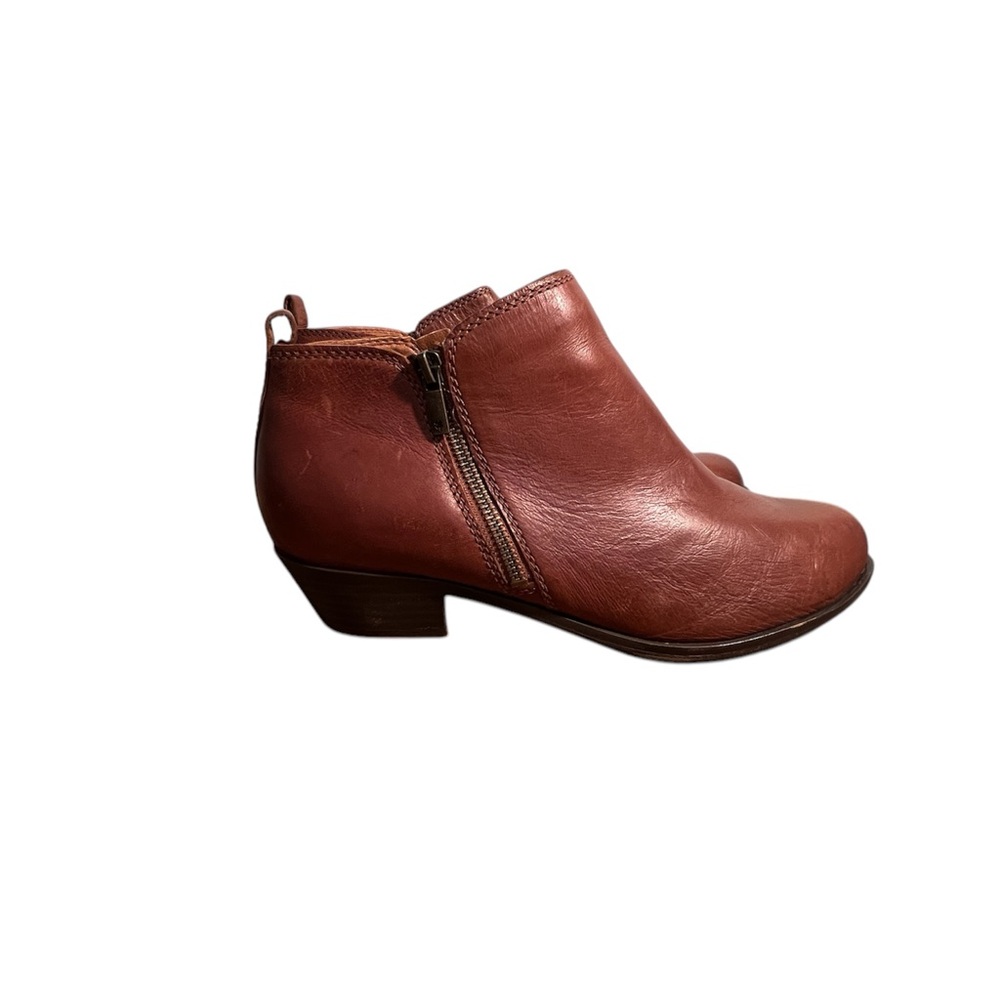 Lucky Brand Basel Ankle Boots with Chunky Heel and Double Side Zippers‎